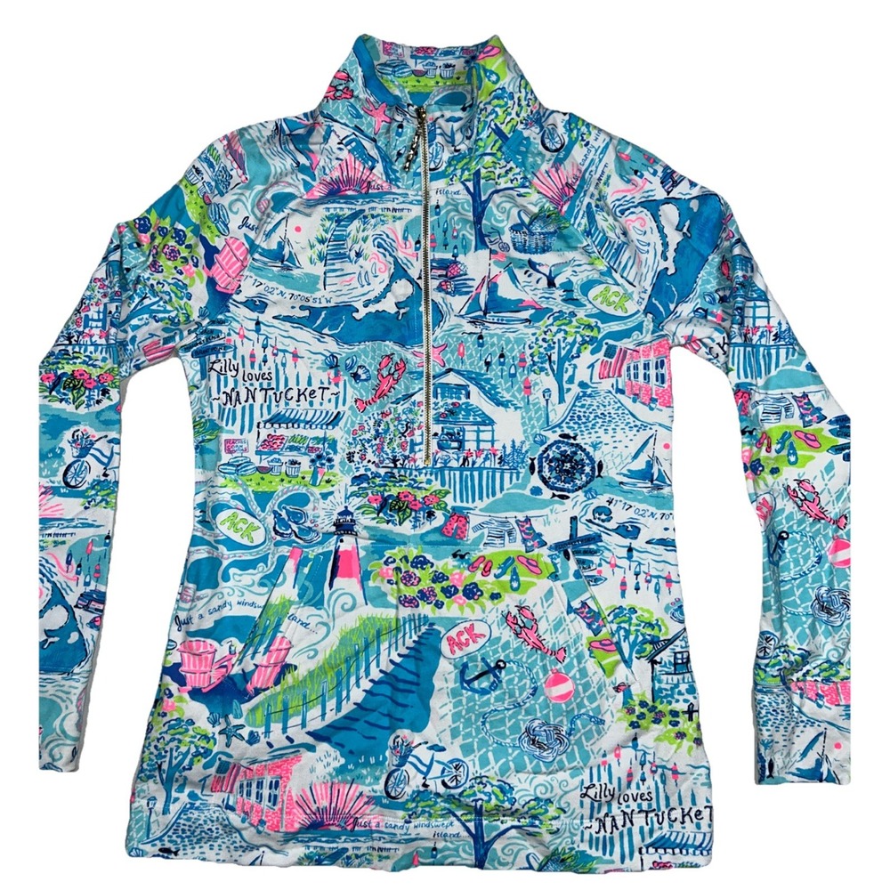 Lilly Pulitzer Jacket Women XS Skipper Popover UPF Lilly Loves Nantucket